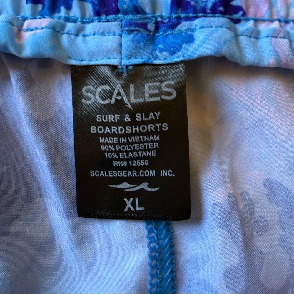 Scales Boardshorts Womens Size  XL Extra Large Shorts Coral Tropics Blue - Picture 7 of 9